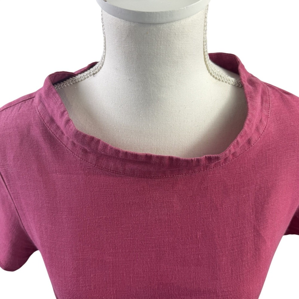 Seasalt Cornwall Coach House 100% Linen‎ Raspberry Short Sleeve Dress US 6 UK10 - Picture 4 of 10